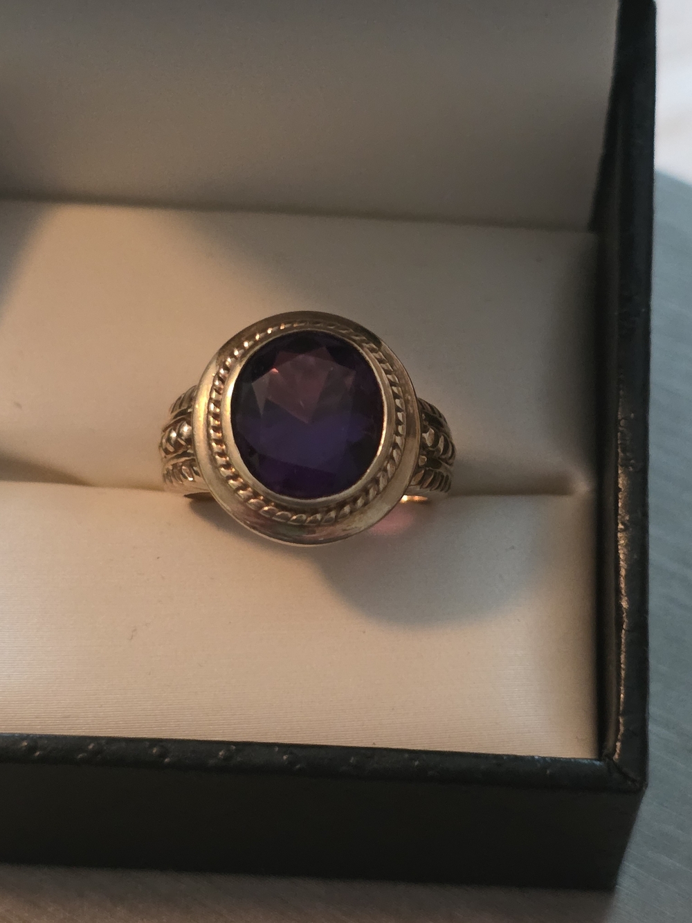 14kt Yellow Gold Amethyst  Ring - Purple